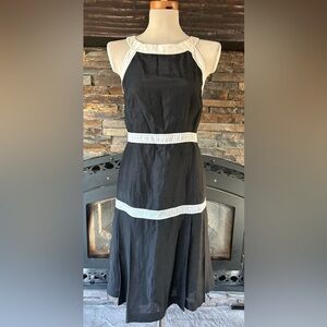 Vintage DUE PER DUE Veste Black Contrast Stitch Sleeveless‎ Dress 12 L